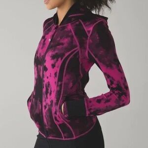 Lululemon Daily Practice Jacket Blooming Pixie Raspberry Black /‎ Black Size 4